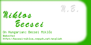 miklos becsei business card